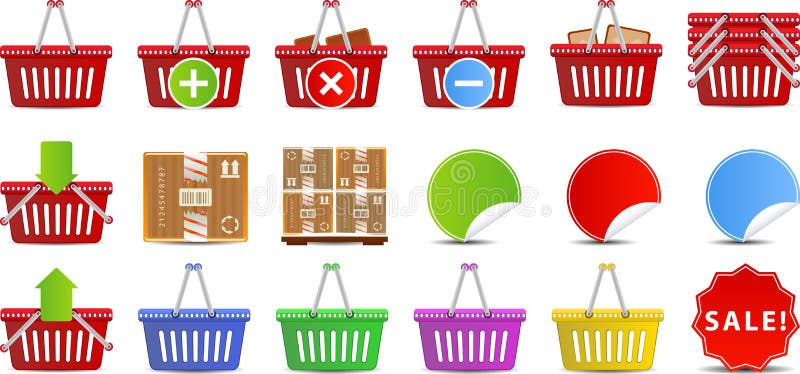 Shopping Baskets icon set