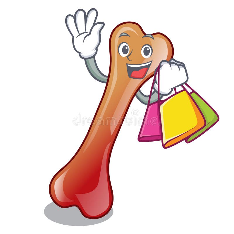 Shopping bone jelly candy character cartoon stock illustration Shopping bone jelly candy character cartoon stock illustration