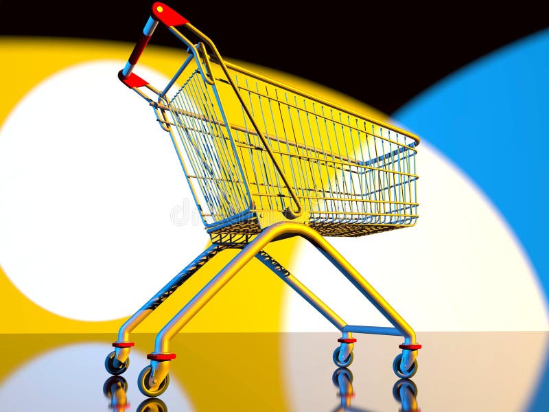 Smiley Emoticon Shopping Cart Stock Illustration Illustration of