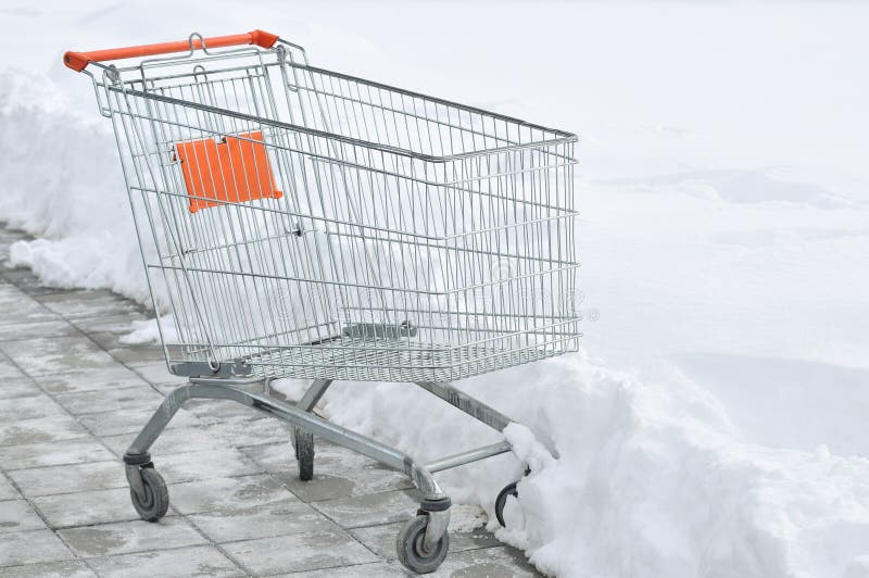 Snow shopping carts stock photo. Image of winter, outdoor 28581600