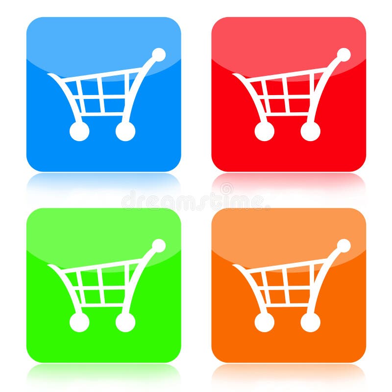 Shopping Cart Button Set vector illustration