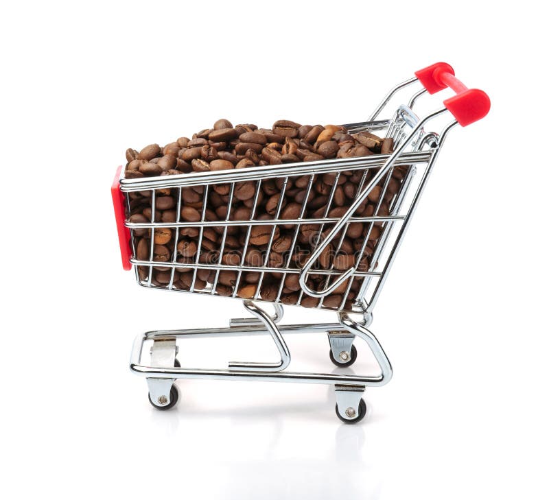 Shopping Cart Filled with Coffee Beans Stock Image Image of brazil