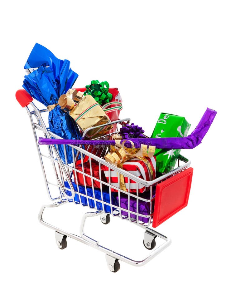 Shopping Cart Full Of Presents Stock Photo Image of loaded, goalie 11659172