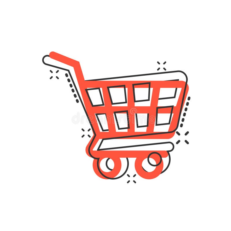Shopping Cart Icon in Comic Style. Trolley Cartoon Vector Illustration on  White Isolated Background Stock Vector - Illustration of sell, cartoon:  179592671