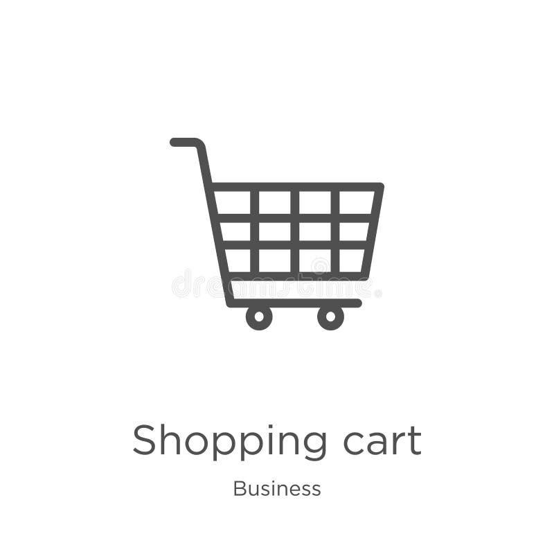Shopping cart icon vector from business collection. Thin line shopping cart outline icon vector illustration. Outline, thin line royalty free illustration