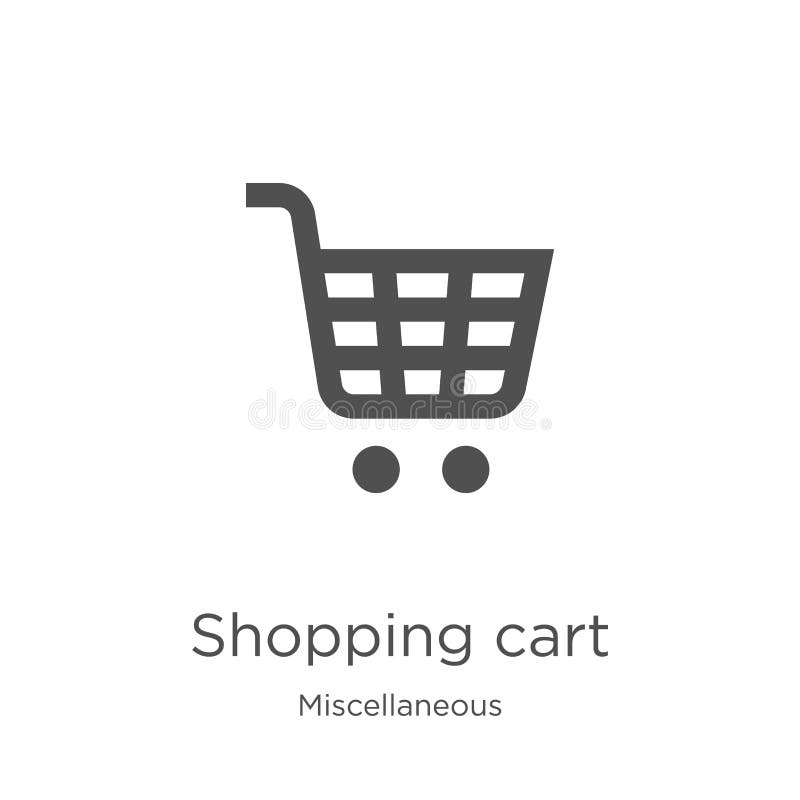 Shopping cart icon vector from miscellaneous collection. Thin line shopping cart outline icon vector illustration. Outline, thin vector illustration
