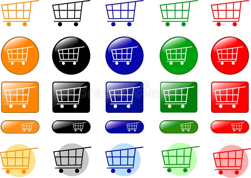 Shopping cart icons royalty free illustration