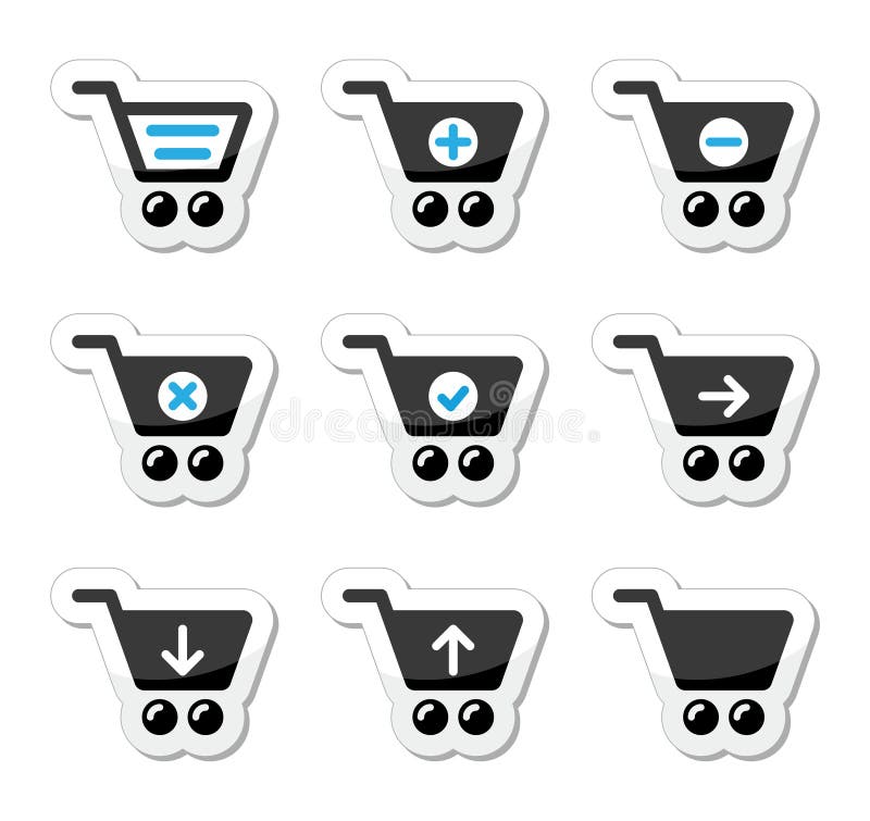 Shopping cart icons set vector illustration