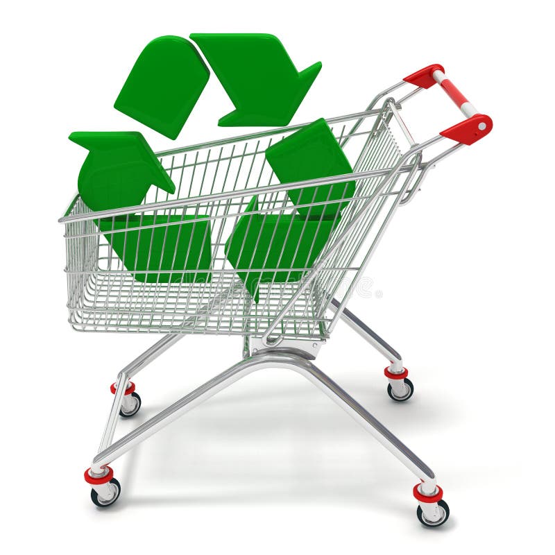 Shopping cart recycling stock illustration. Illustration of sign 19296583