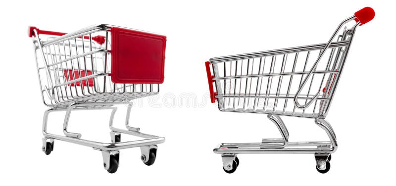 Shopping cart set isolated