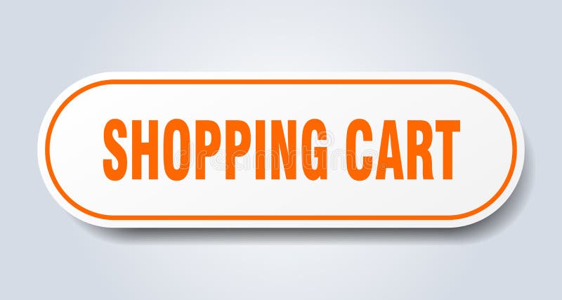 Shopping cart sign. rounded isolated button. white sticker royalty free illustration