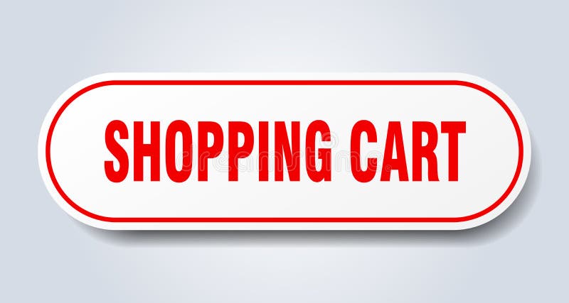 Shopping cart sign. rounded isolated button. white sticker royalty free illustration