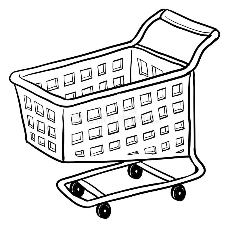 Shopping cart sketch stock vector. Illustration of ecommerce - 22526106