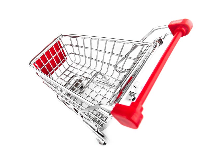Shopping cart top view isolated