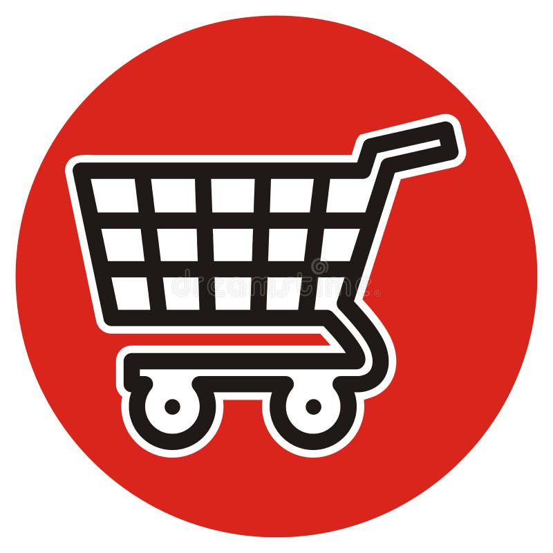 Shopping cart, vector icon stock illustration
