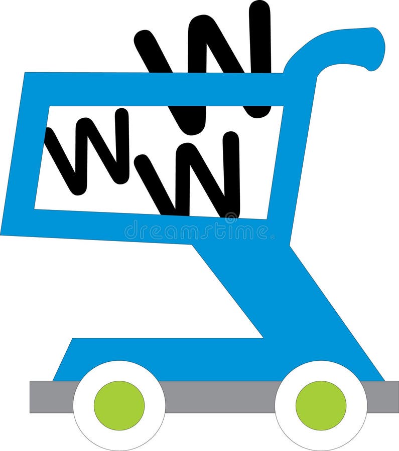 Shopping cart with www inside