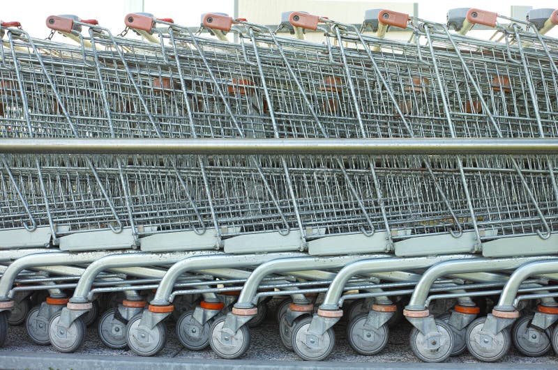 Rows Lined Up Shopping Carts Stock Photos Free & RoyaltyFree Stock