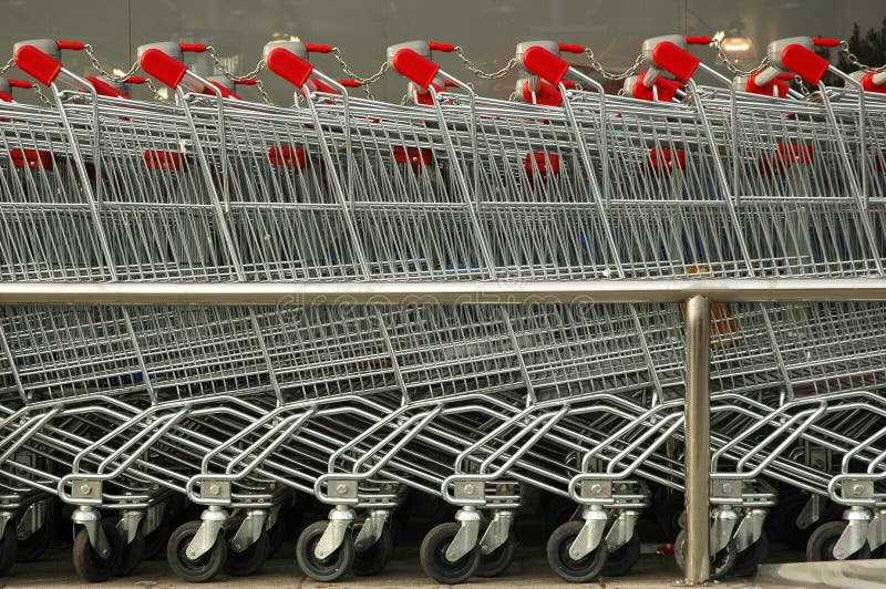 Shopping Carts stock image. Image of sidewalk, urban, daylight 423345