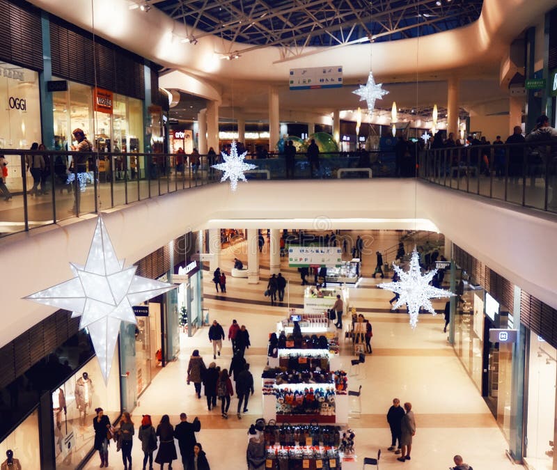 Shopping Center Shop Mall Stars Winter Showcases Editorial Photo