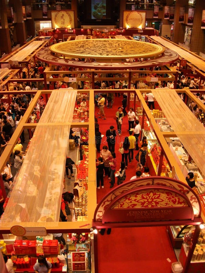 Shopping for chinese new year stock images