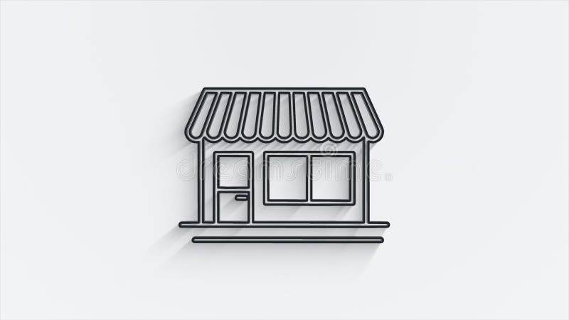 Shopping concept 3D pixel icon design. Outline web icon. Motion graphics.