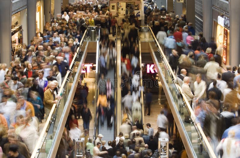 Ocupado compras sobre el Sábado.