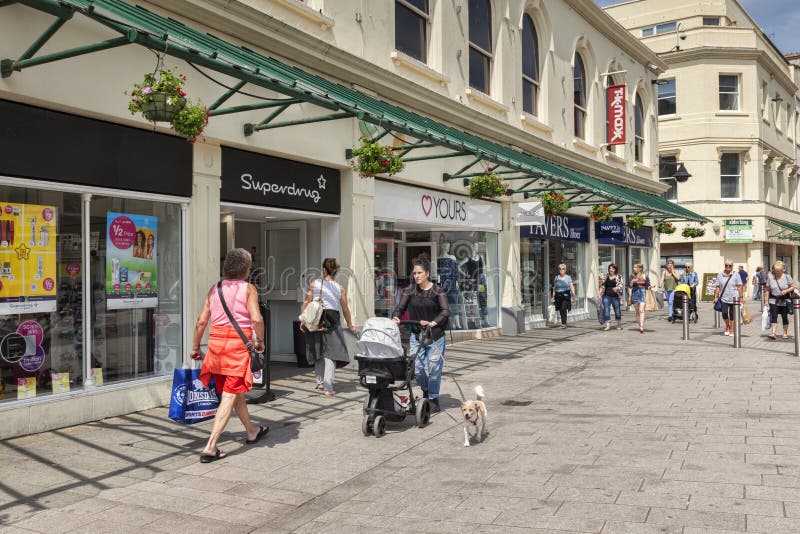 Shopping in Fleet Street, Torquay, Devon Editorial Photography Image
