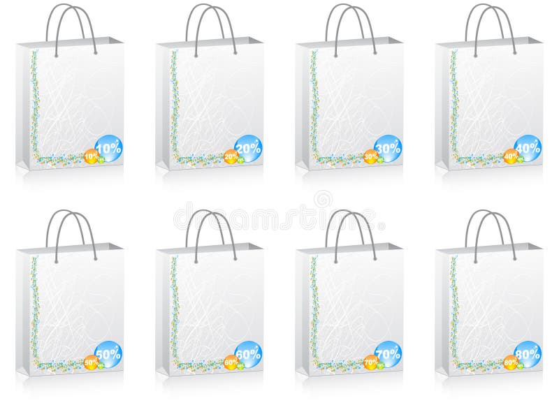 shopping för påserabattprocent royaltyfri illustrationer shopping för påserabattprocent royaltyfri illustrationer