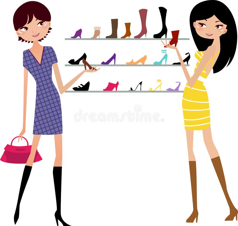 Fashion shopping girl stock vector. Illustration of contour - 11800716