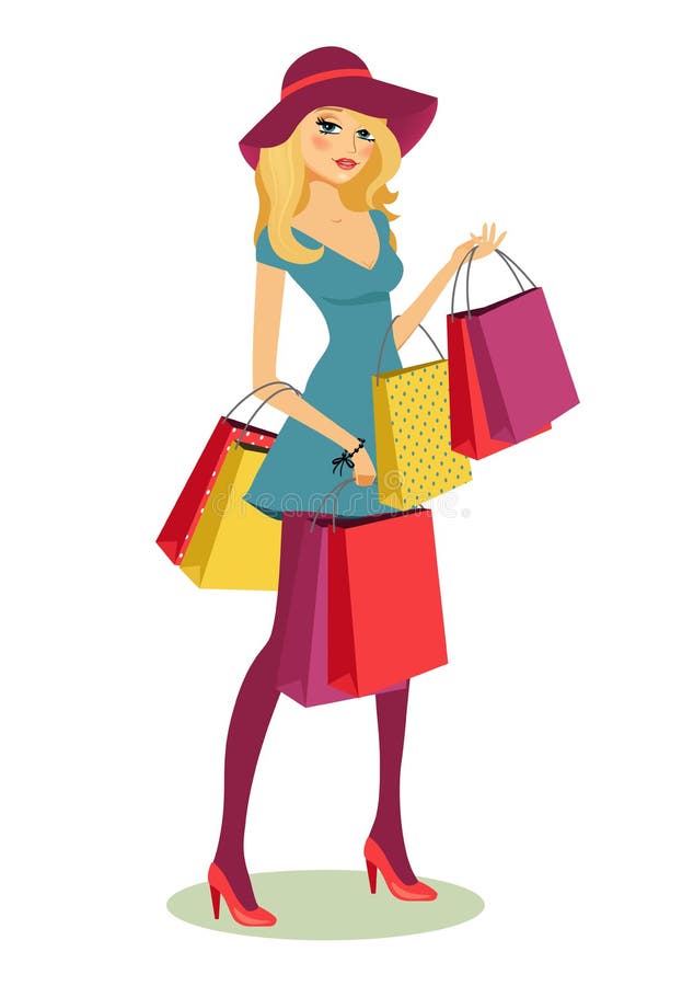 Shopping girl royalty free illustration Shopping girl royalty free illustration