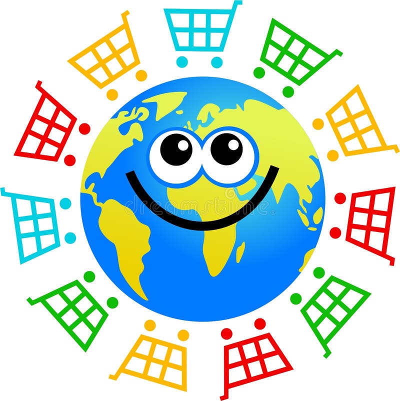 Shopping globe royalty free illustration