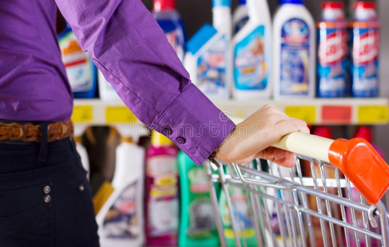 Shopping in grocery store stock image. Image of customer 17587443