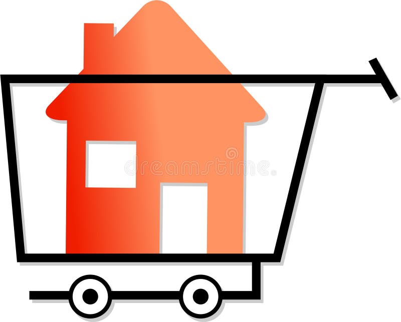 Shopping for homes stock illustration