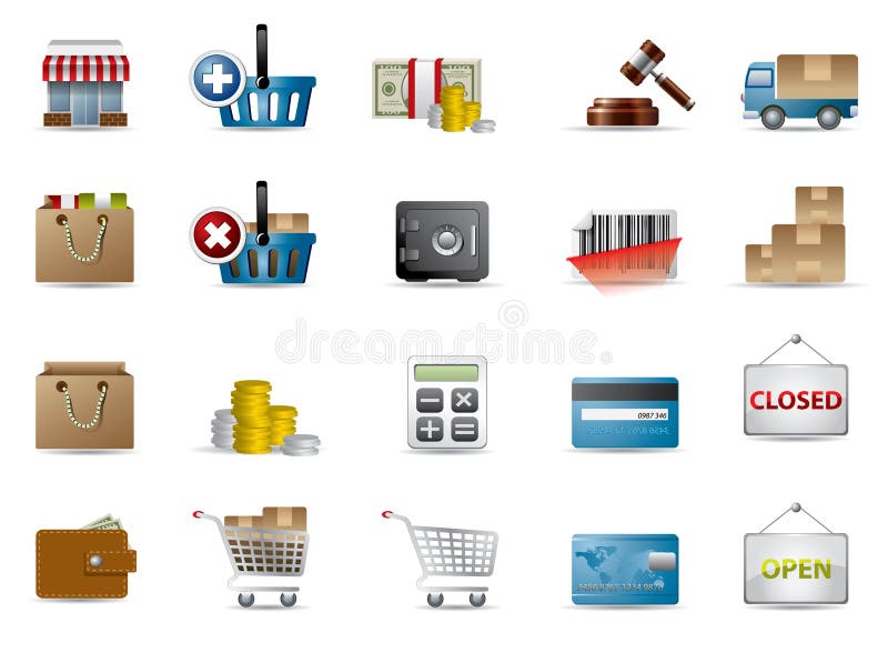 Shopping icons stock vector. Illustration of business 7513602