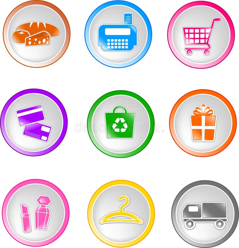 Shopping icons stock illustration