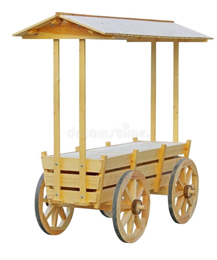 Shopping kiosk stylized as an old cart