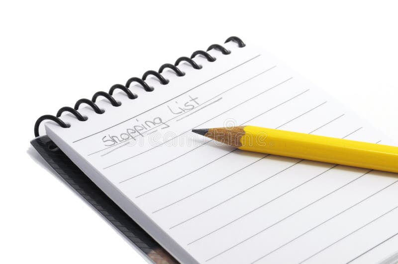 Pen on the handwritting shopping list. isolated on white background. Message buy stock images, royalty-free photos and pictures