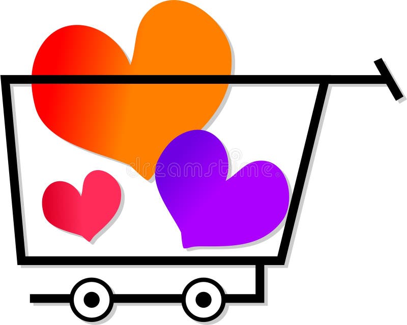 Shopping for love vector illustration