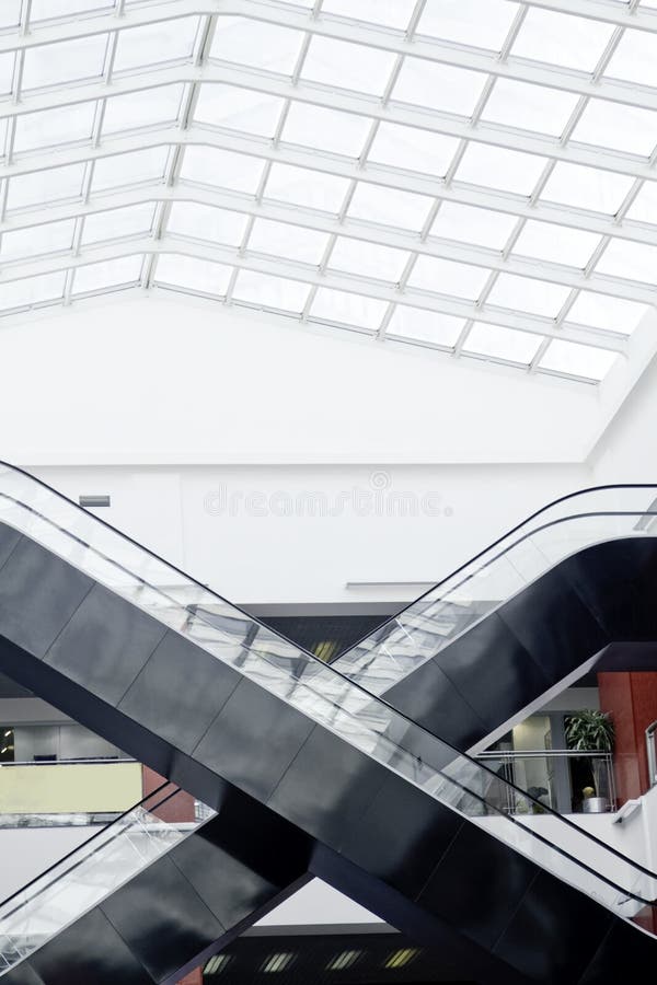Shopping mall escalator royalty free stock photo