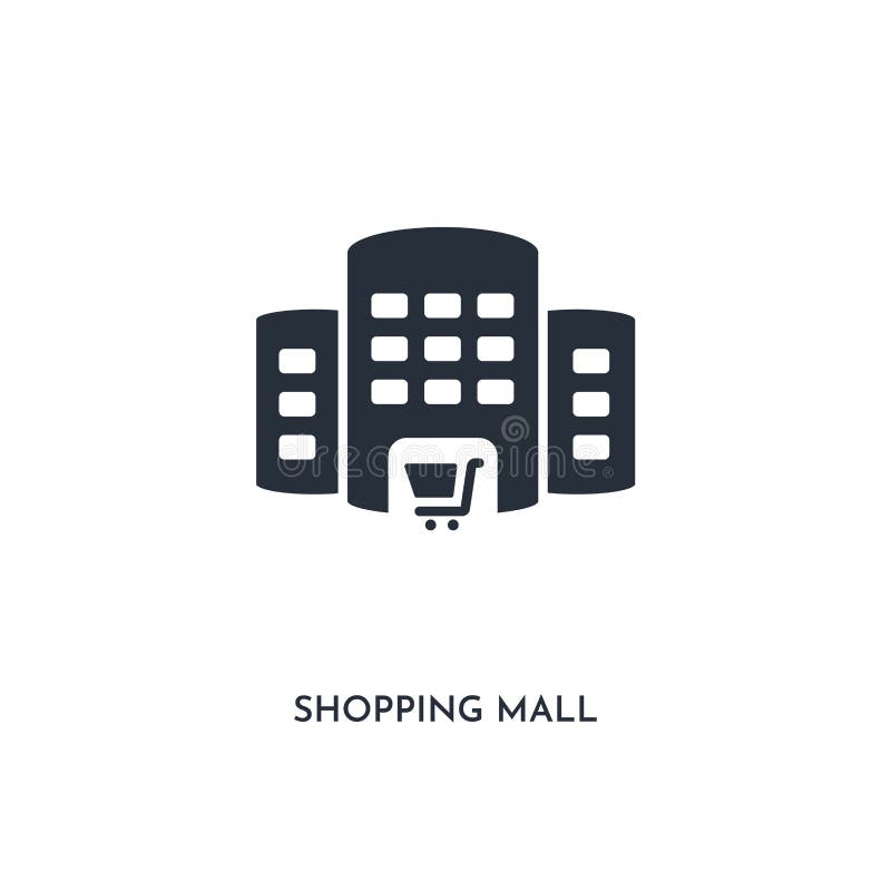 Mall Icon on White Background Stock Illustration - Illustration of icon ...