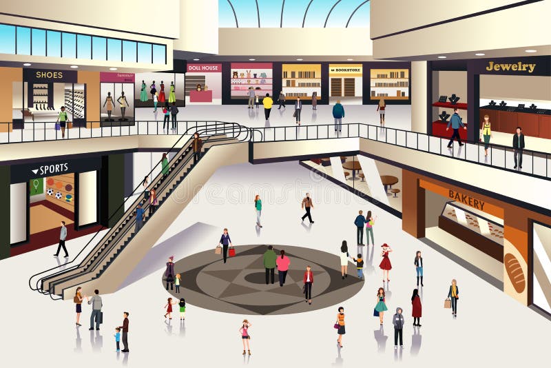 Shopping mall royalty free illustration