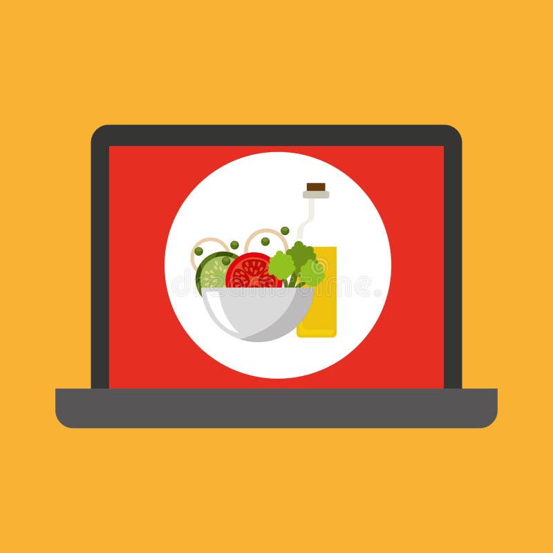 Shopping Online Concept Order Sauce Salad Stock Vector Illustration of brand, monitor 81250861