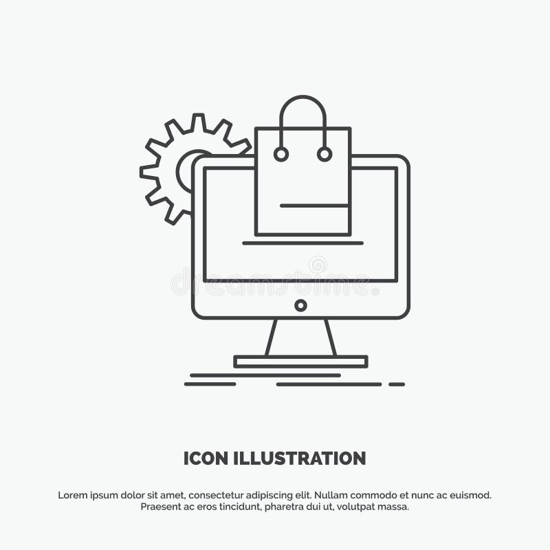 shopping, online, ecommerce, services, cart Icon. Line vector gray symbol for UI and UX, website or mobile application stock illustration shopping, online, ecommerce, services, cart Icon. Line vector gray symbol for UI and UX, website or mobile application stock illustration