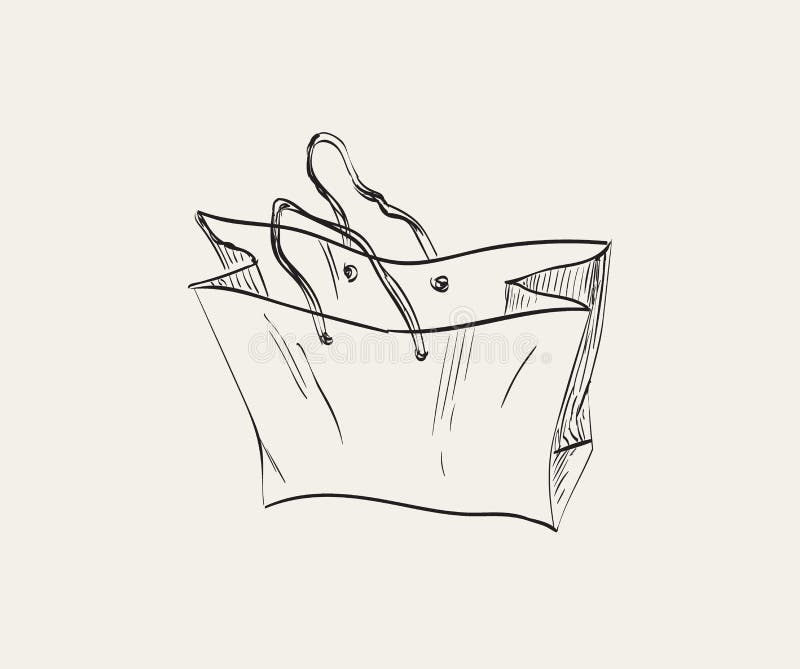 Shopping Paper Bag Crumpled Vector Illustration Bag Paper Crumpled