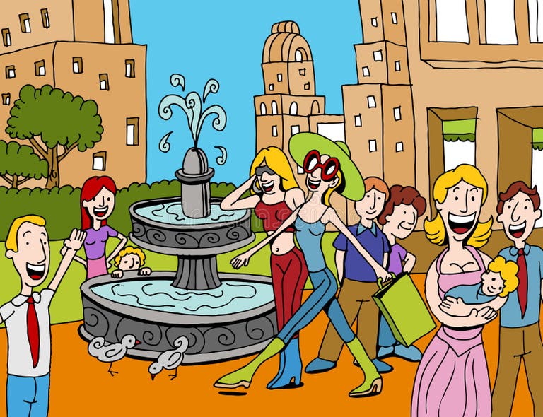 Plaza Cartoon Stock Illustrations – 662 Plaza Cartoon Stock