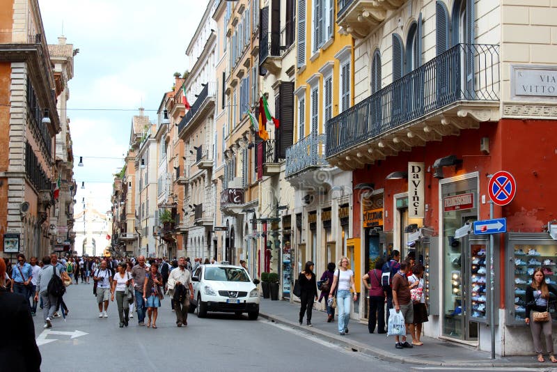 Shopping in Rome editorial stock photo. Image of shops 26666748