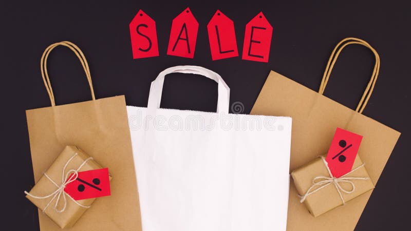 Shopping sale discount stop motion animation stock illustration