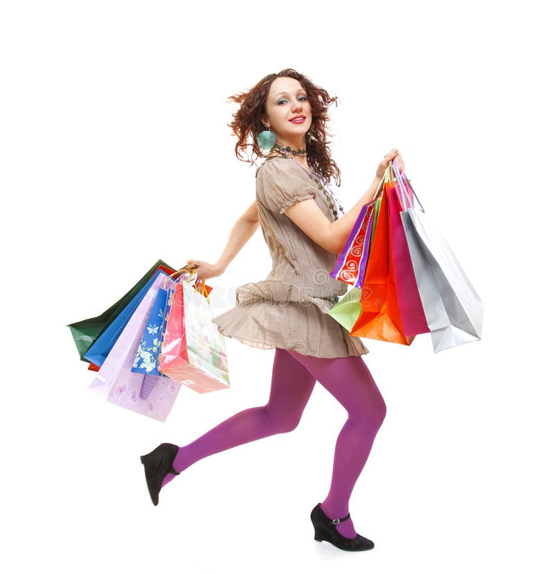 Shopping spree stock image. Image of portrait, human, colorful - 9035899