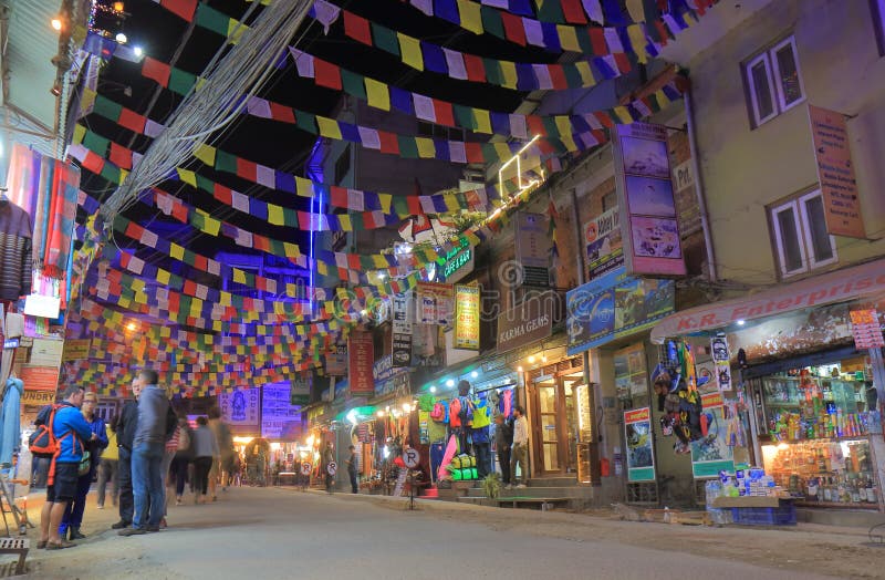 Shopping Street Kathmandu Nepal Editorial Photography - Image of night