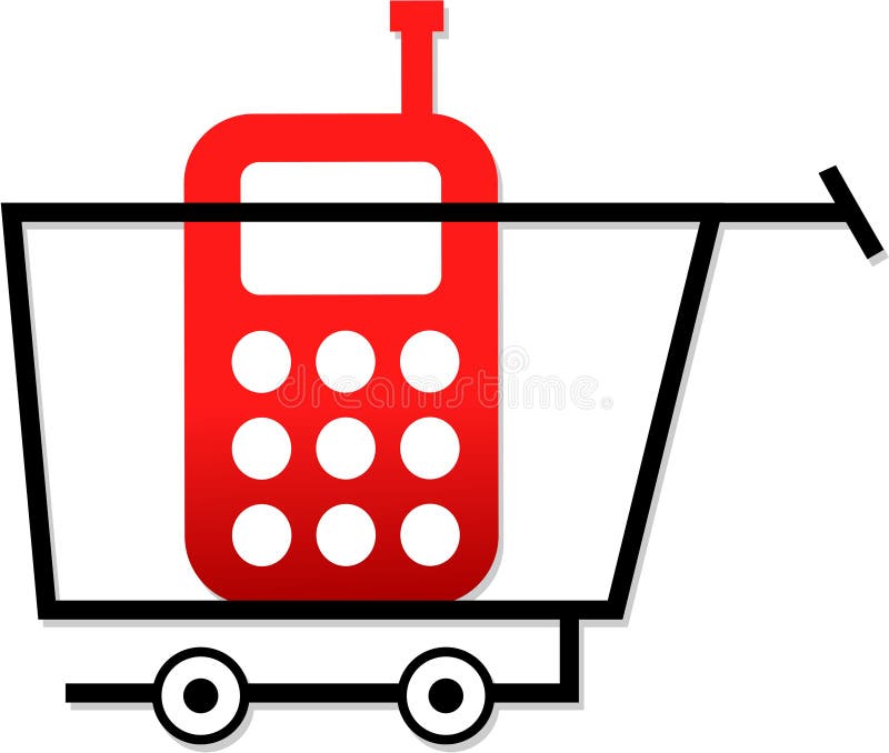Shopping for telephones vector illustration